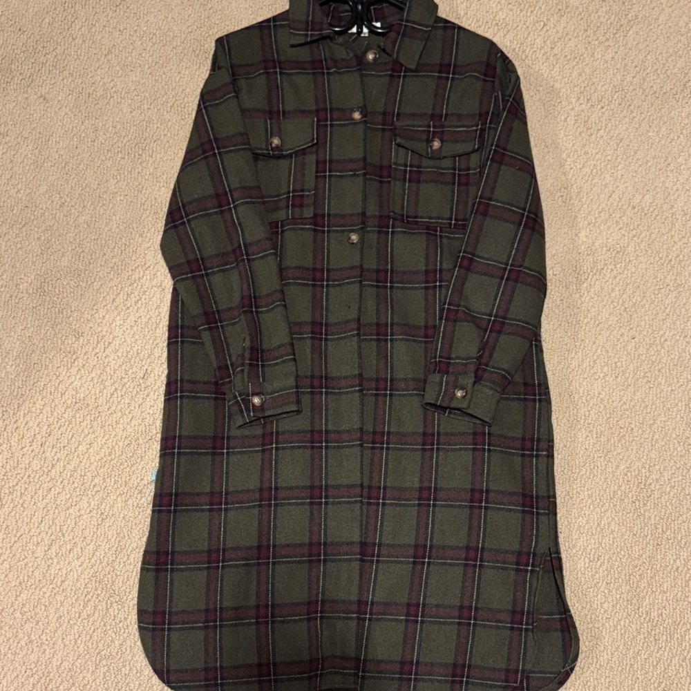 Long flannel jacket